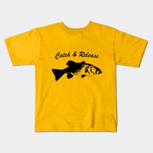 Catch and Release Series, Bass, Black color Kids T-Shirt